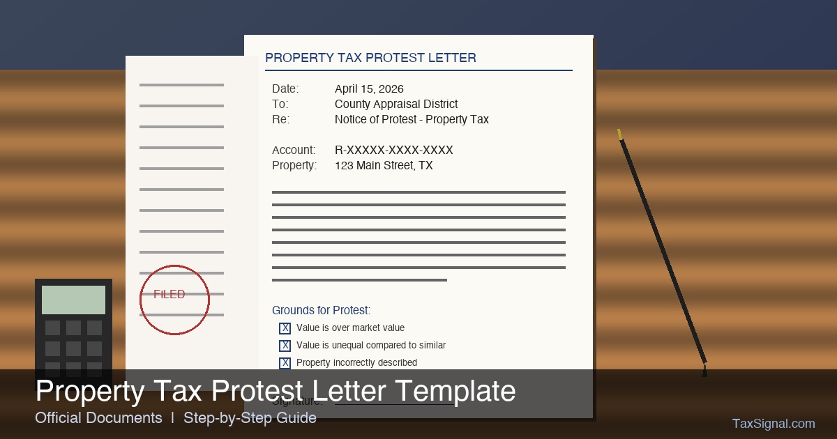 Property tax protest letter template